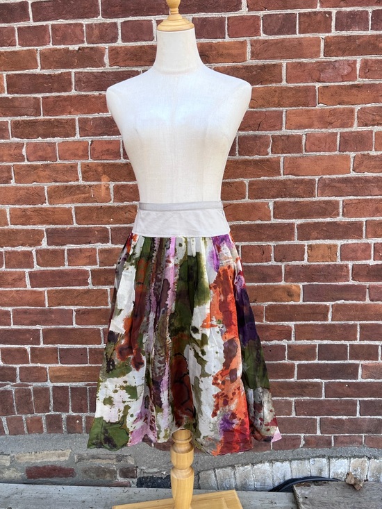 Edme & Esyllte Dresses & Skirts - Edmé & Esyllte Women’s Abstract Silk Watercolor Midi Skirt